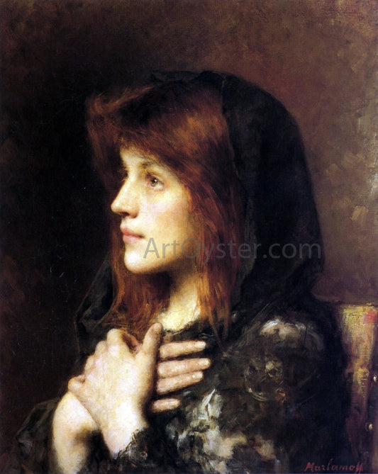  Alexei Alexeievich Harlamoff Contemplation - Canvas Print