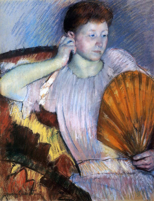  Mary Cassatt Contemplation (also known as Clarissa Turned Right with Her Hand to Her Ear) - Canvas Print