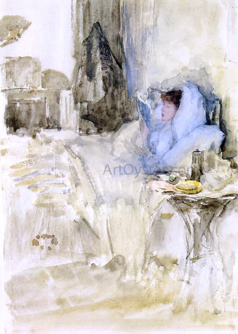  James McNeill Whistler Convalescent (also known as Petit Dejeuner; note in opal) - Canvas Print
