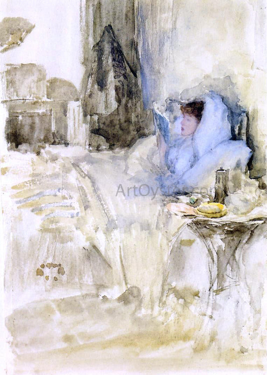  James McNeill Whistler Convalescent (also known as Petit Dejeuner; note in opal) - Canvas Print