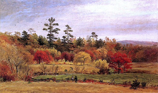  Jasper Francis Cropsey Conversation at the Fence - Canvas Print