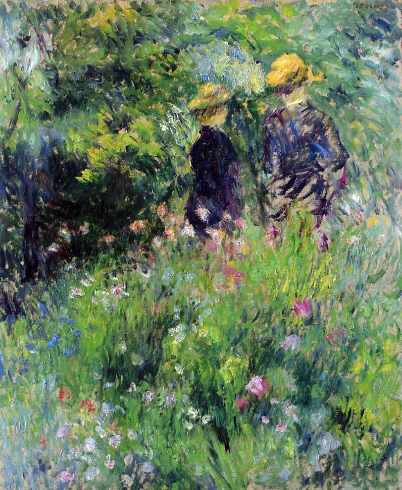  Pierre Auguste Renoir Conversation in a Rose Garden - Canvas Print