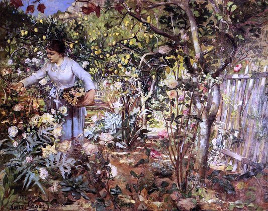  Henri Edmond Cross Corner of the Garden in Monaco - Canvas Print