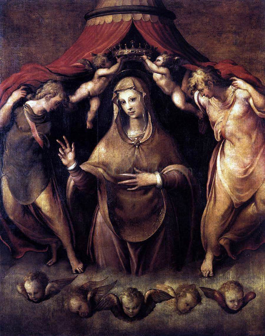  Cecchino Del Salviati Coronation of the Virgin with Angels - Canvas Print
