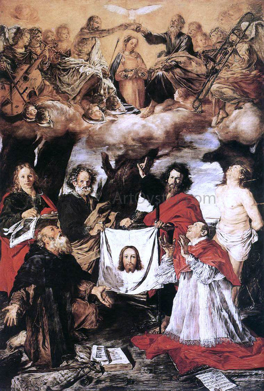  Giovanni Serodine Coronation of the Virgin with Saints - Canvas Print