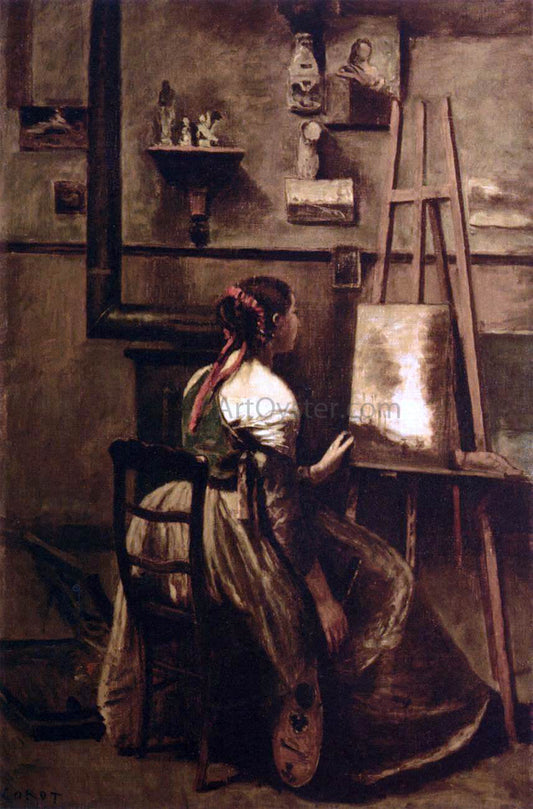  Jean-Baptiste-Camille Corot Corot's Studio - Canvas Print