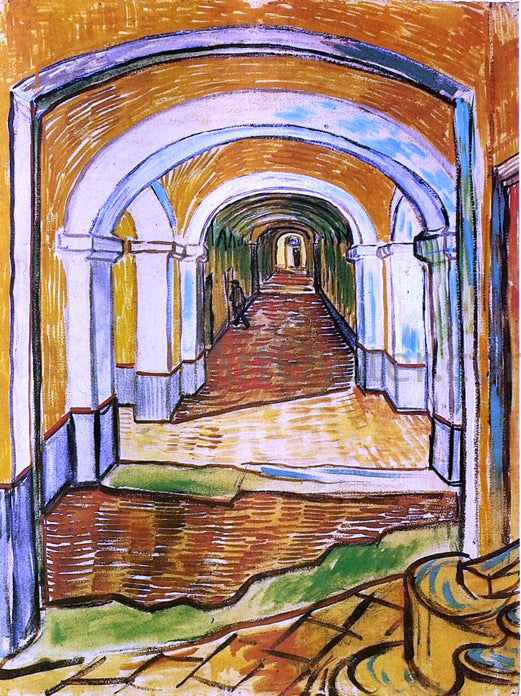  Vincent Van Gogh Corridor in Saint-Paul Hospital - Canvas Print