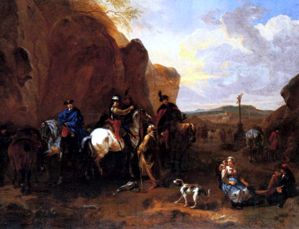  Dirck Maas Cossacks On Horseback Asking A Hermit For Directions - Canvas Print