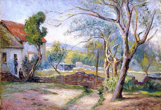  Victor Vignon Cottage and Garden - Canvas Print