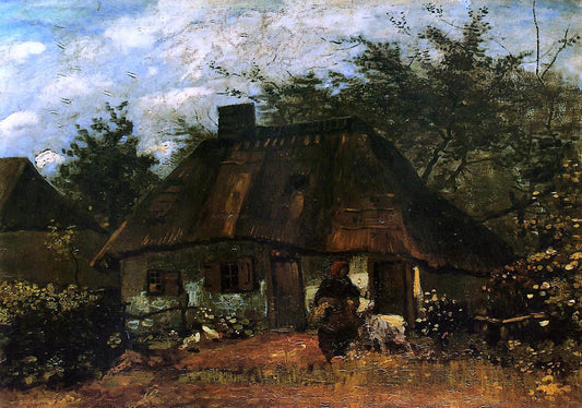  Vincent Van Gogh The Cottage and Woman with Goat - Canvas Print
