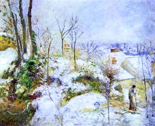  Camille Pissarro Cottage at Pontoise in the Snow - Canvas Print