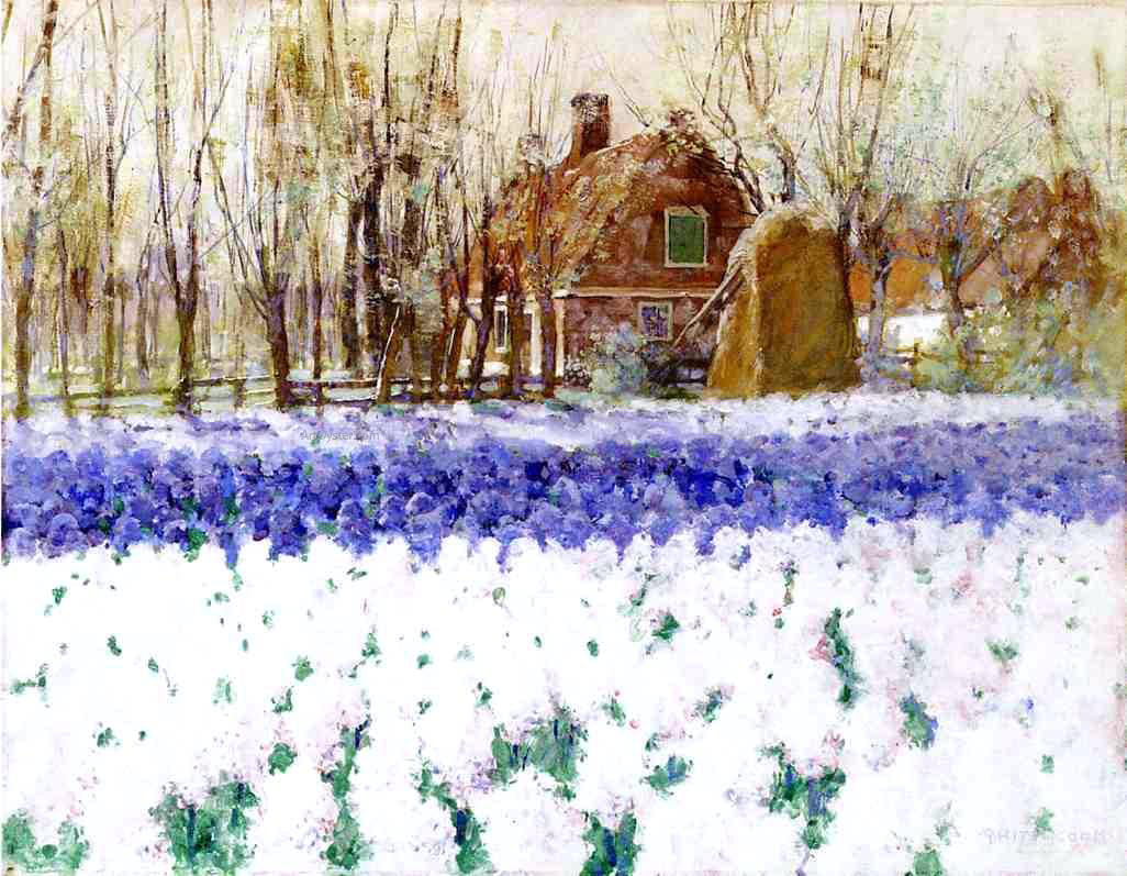  George Hitchcock Cottage with Hyacinths - Canvas Print