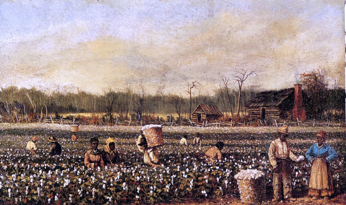  William Aiken Walker Cotton Picking in Front of the Quarters - Canvas Print