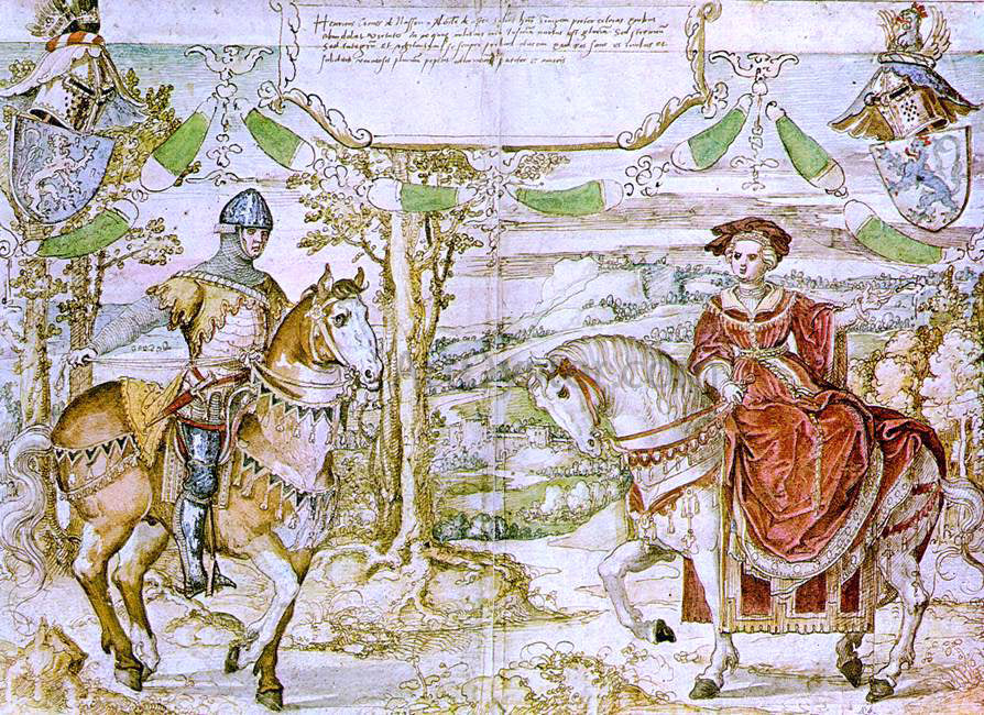  Bernaert Van Orley Count Henry I of Nassau with his Bride - Canvas Print