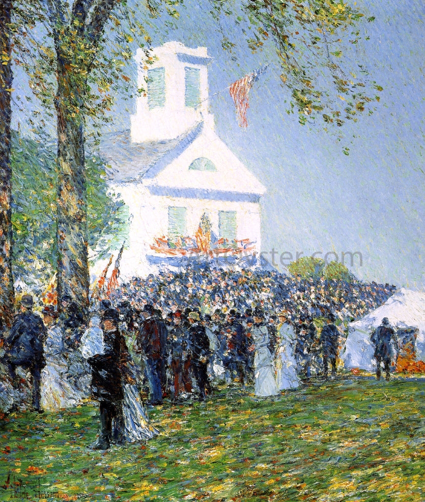  Frederick Childe Hassam A Country Fair, New England (also known as Harvest Celebration in a New England Village) - Canvas Print