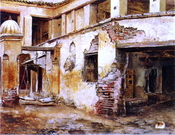  Edwin Lord Weeks Courtyard in Morocco - Canvas Print