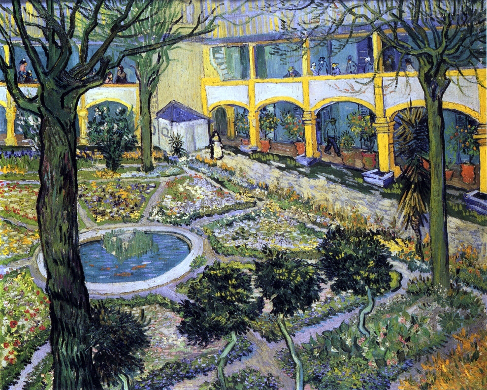  Vincent Van Gogh Courtyard of the Hospital in Arles - Canvas Print