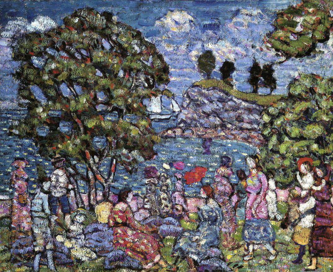  Maurice Prendergast Cove with Figures - Canvas Print