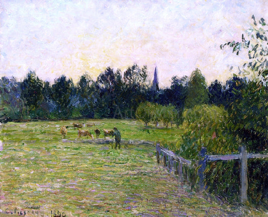  Camille Pissarro Cowherd in a Field at Eragny - Canvas Print