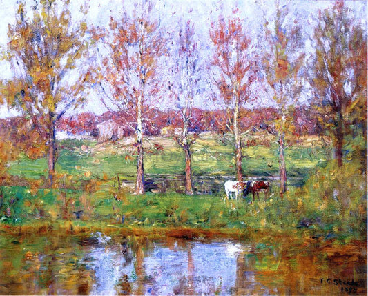  Theodore Clement Steele Cows by the Stream - Canvas Print