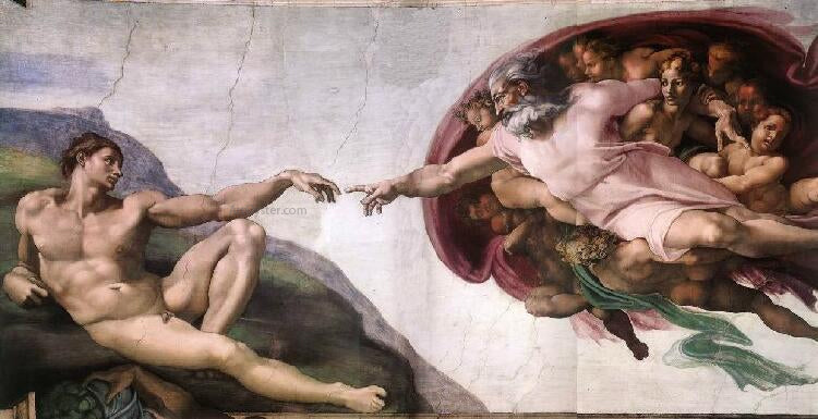  Michelangelo Buonarroti Creation of Adam - Canvas Print