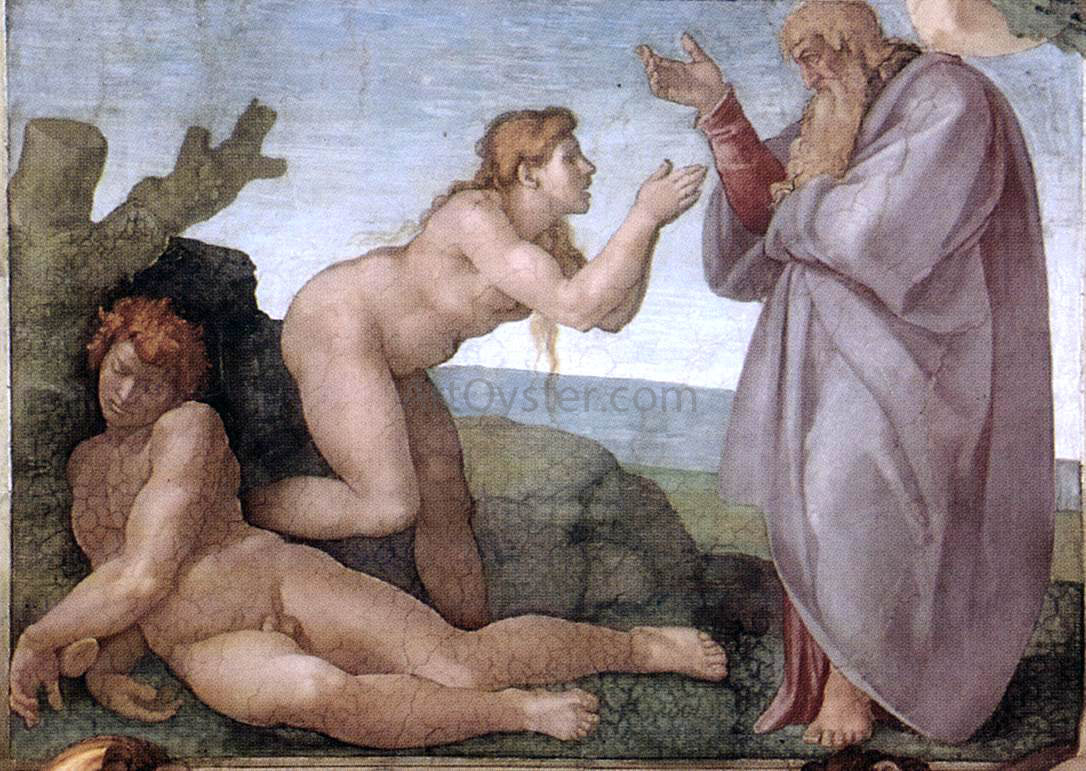  Michelangelo Buonarroti Creation of Eve - Canvas Print