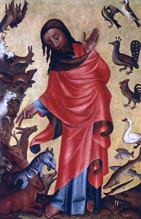  Master Bertram Creation of the Animals, Panel from Grabow Altarpiece - Canvas Print