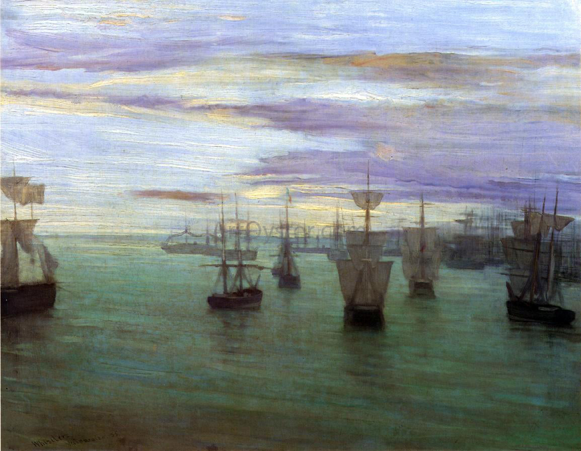  James McNeill Whistler Crepuscule in Flesh Colour and Green: Valparaiso - Canvas Print