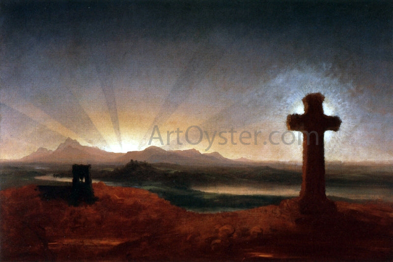  Thomas Cole Cross at Sunset - Canvas Print