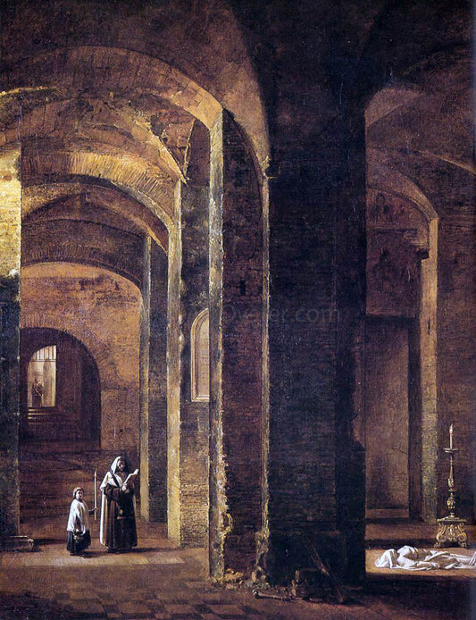  Francois-Marius Granet Crypt of San Martino ai Monti, Rome (detail) - Canvas Print