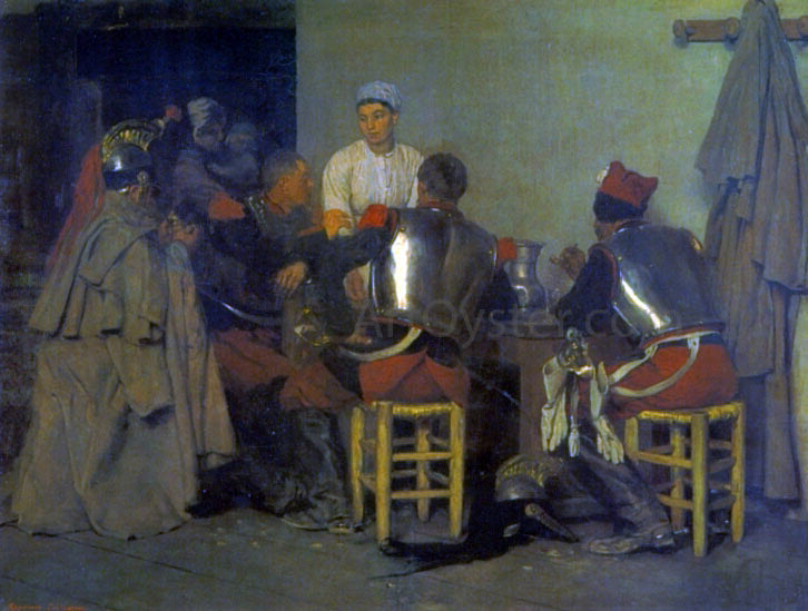  Guillaume Regamey Cuirassiers at the Tavern - Canvas Print