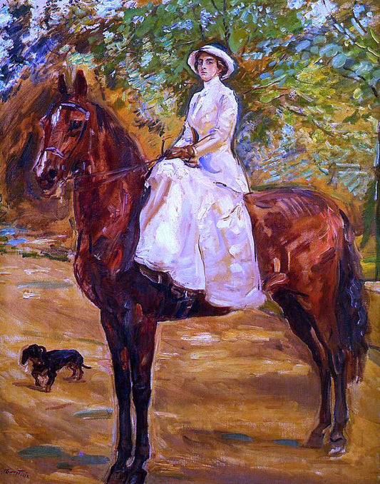  Max Slevogt Dame im Weissen Reitkleid zu Pferde - Canvas Print
