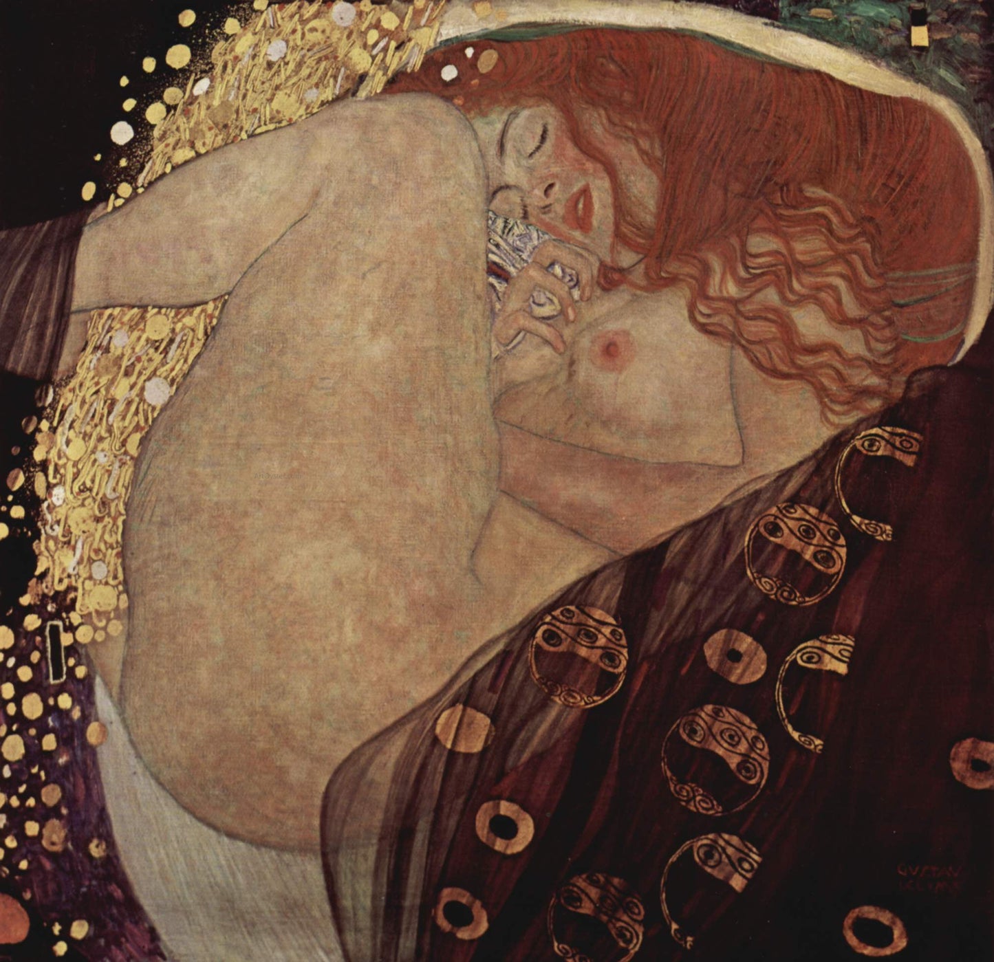  Gustav Klimt Danae, 1907 - Canvas Print