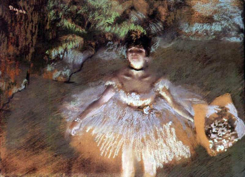 Edgar Degas A Dancer Onstage with a Bouquet - Canvas Print