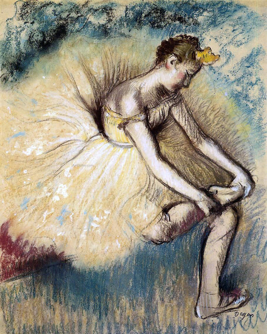  Edgar Degas Dancer Putting on Her Slipper - Canvas Print