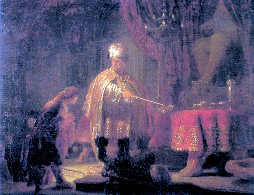  Rembrandt Van Rijn Daniel and King Cyrus in front of the Idol of Bel - Canvas Print