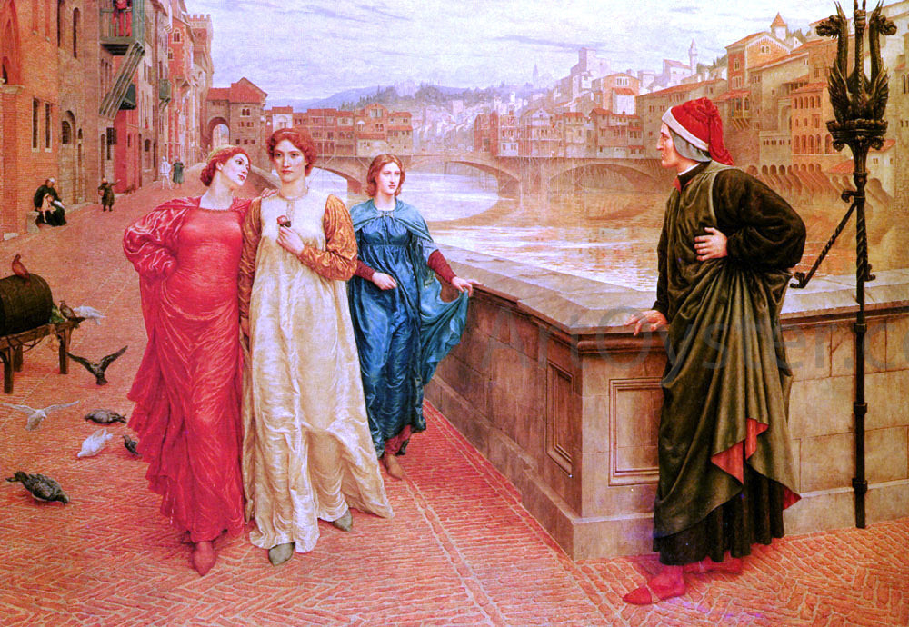  Henry Holiday Dante and Beatrice - Canvas Print