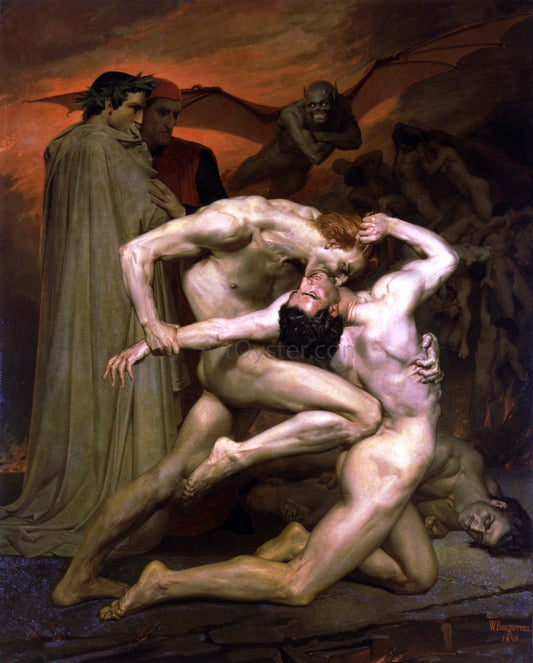  William Adolphe Bouguereau Dante and Virgil in Hell - Canvas Print