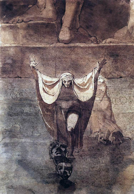  John Henry Fuseli Dante and Virgil on the Ice of Kocythos - Canvas Print