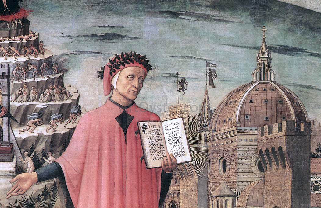  Domenico Di Michelino Dante Illuminating Florence with his Poem (detail) - Canvas Print