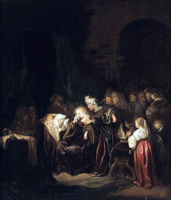  Salomon Koninck David and Batsheba Mourning over Their Dead Son - Canvas Print