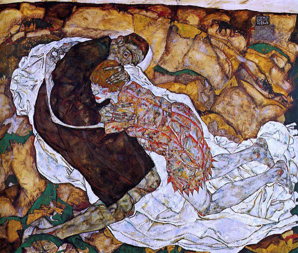  Egon Schiele Death and the Maiden - Canvas Print