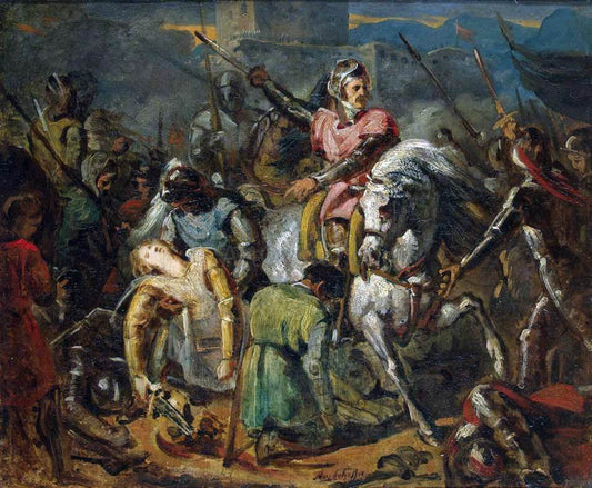  Ary Scheffer Death of Gaston de Foix in the Battle of Ravenna on 11 April 1512 - Canvas Print