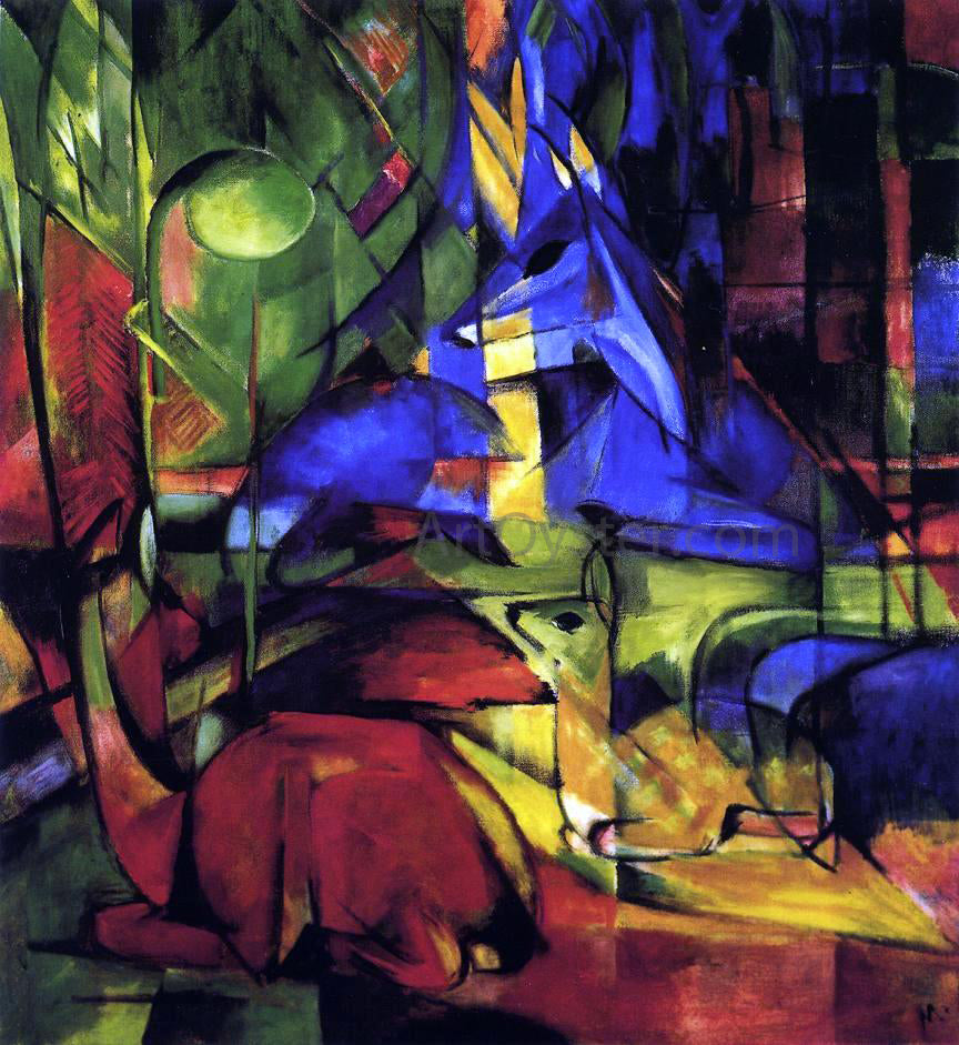  Franz Marc Deer in the Forest II - Canvas Print