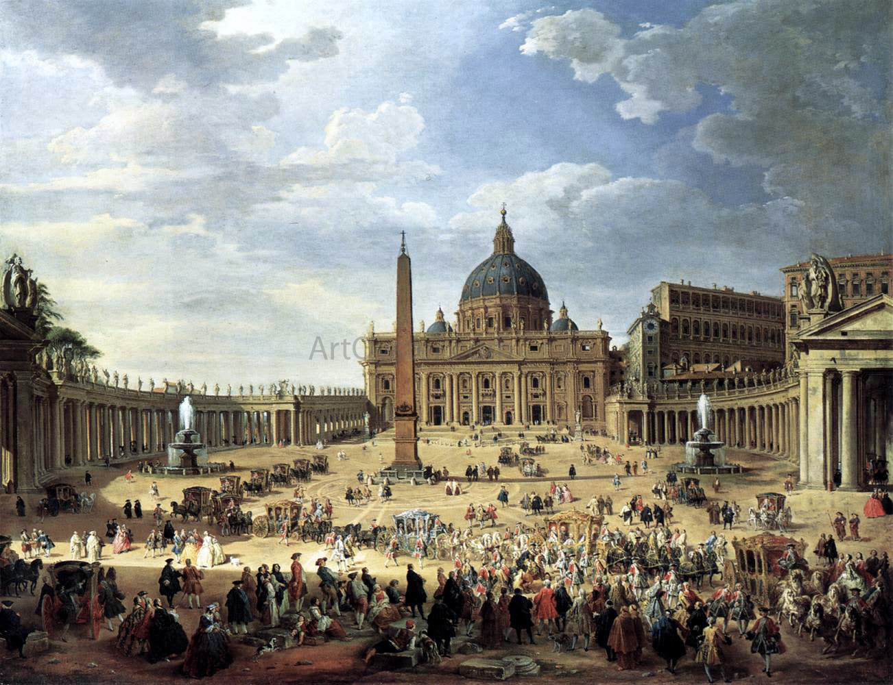  Giovanni Paolo Pannini Departure of the Duc de Choiseul from the Piazza di San Pietro - Canvas Print