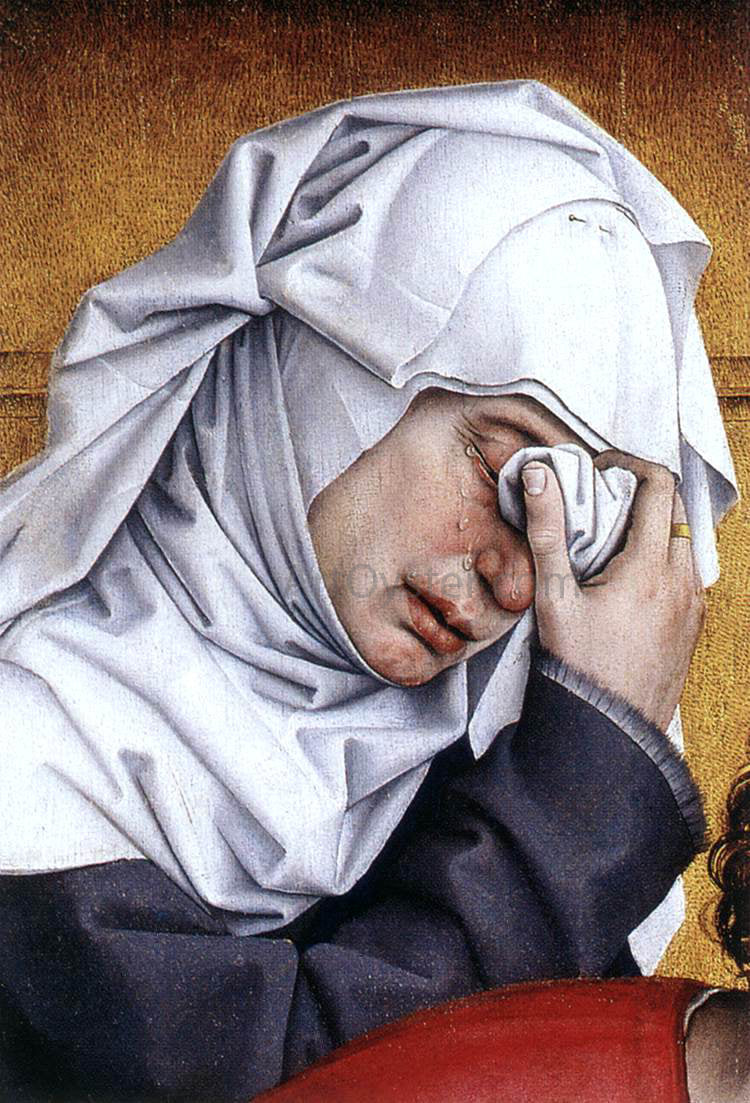  Rogier Van der Weyden Deposition (detail: 3) - Canvas Print