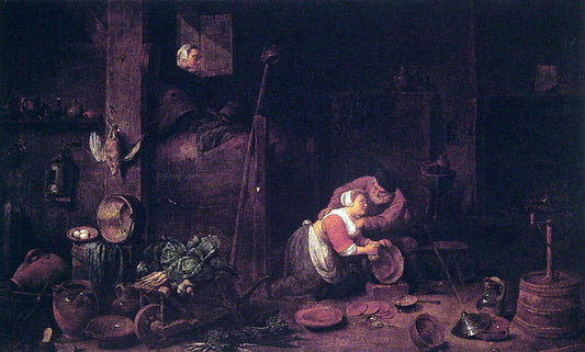  Ferdinand Georg Waldmuller Der Alte Und Die Kuchenmagd - Canvas Print