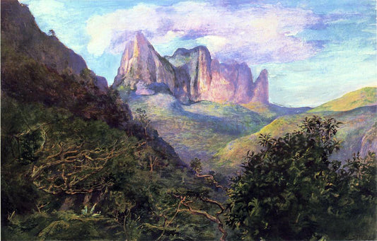  John La Farge Diadem Mountain at Sunset, Tahiti - Canvas Print