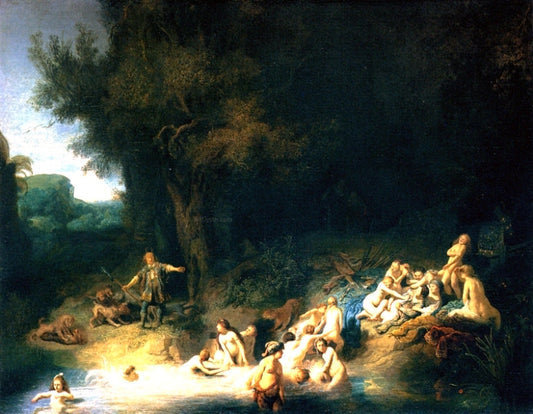  Rembrandt Van Rijn Diana Bathing, with the Stories of Actaeon and Callisto - Canvas Print