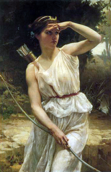  Guillaume Seignac Diana Hunting - Canvas Print